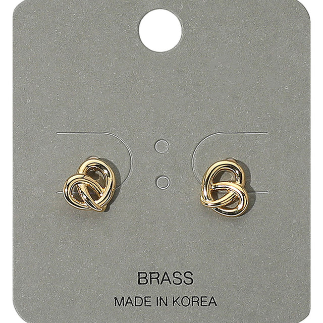 Madeline Love Gold Mini Metal Pretzel Stud Earrings