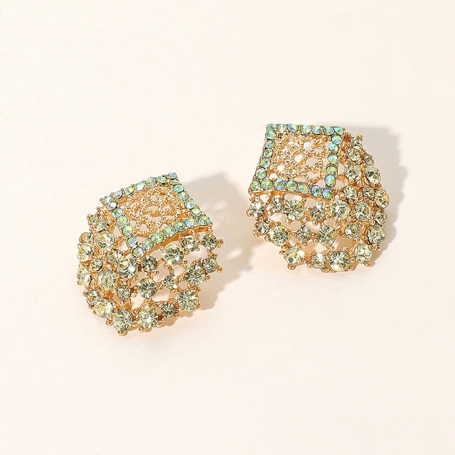 Madeline Love Gold, Yellow Crystal Embellished Stud Earrings