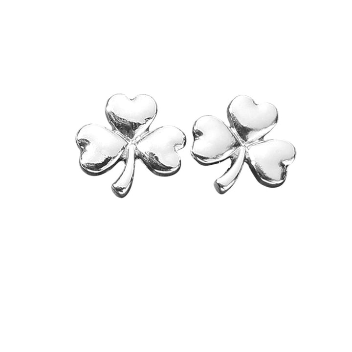 SECRET BOX_14K Gold Dipped Shamrock Clover Stud Earrings