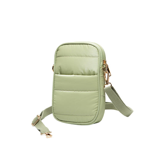 Puffer Rectangle Crossbody Bag - Sage Green