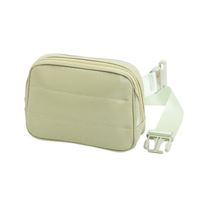 Sage GreenPuffer Rectangle Sling Bag Fanny Bag Belt Bag, this stylish is bag made from durable material to ensure maximum protection and comfort. It features a fashionable design with adjustable straps, and secure buckle closure ensuring your valuables are safe and secure. The perfect accessory for any occasion, shopping, etc.