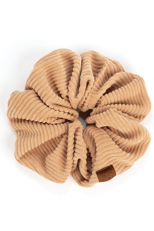 C.C Corduroy Solid Color Soft Scrunchies - Sand