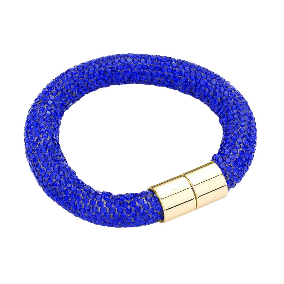 Sapphire Bling Magnetic Bracelet, enhance your attire with this beautiful bracelet to show off your fun trendsetting style. It can be worn with any daily wear such as shirts, dresses, T-shirts, etc. It's a perfect birthday gift, anniversary gift, Mother's Day gift, holiday getaway, or any other event.