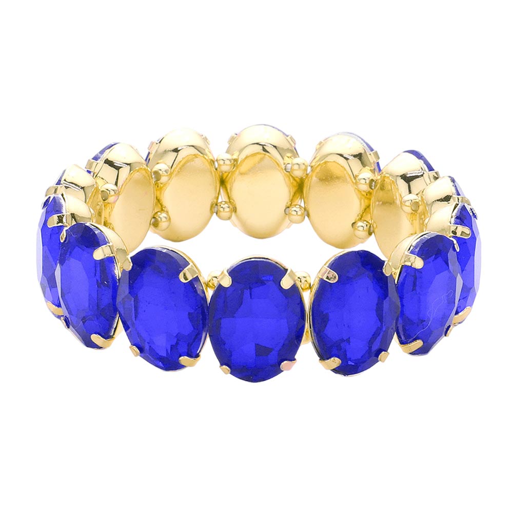 Sapphire Oval Stone Stretch Evening Bracelet, get ready with this oval stone bracelet to receive the best compliments on any special occasion. This classy evening bracelet is perfect for parties, Weddings, and Evenings. Awesome gift for birthdays, anniversaries, Valentine’s Day, or any special occasion.