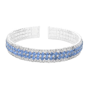 Sapphire Rhinestone Pave Cuff Evening Bracelet, this sparkling bracelet is perfect for special occasions. This evening bracelet will make any outfit exclusive. It looks so pretty, bright, and elegant on any special occasion. This is the perfect gift, especially for your friends, family, and the people you love and care about.