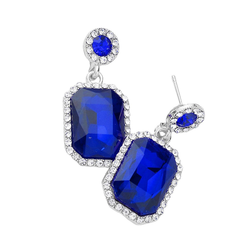 Sapphire Rhinestone Rectangle Stone Evening Earrings, boast an elegant, timeless design with glistening rhinestones to add a touch of sophistication to your look. The alloy metal is sturdy and durable, making these earrings perfect for any special occasion or day-to-day wear. An exquisite gift for loved ones on any special day.