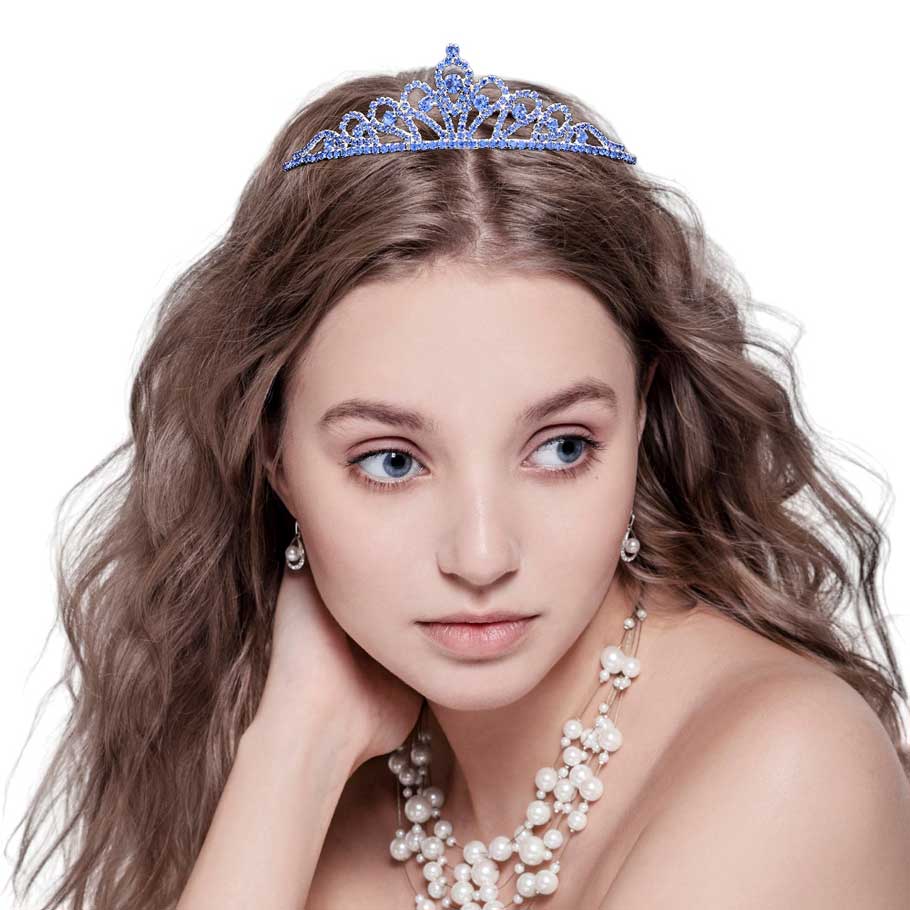 Sapphire Round Stone Pointed Princess Tiara, adds a touch of royalty to any special event. Featuring a round stone pointed design with a comfortable fit, this tiara is perfect for any princess getup on any occasion. A perfect gift for birthdays, weddings, bridal showers, Valentine's Day, and other special occasions.