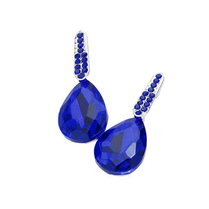 Sapphire Teardrop Stone Evening Earrings, Experience elegance and sophistication with our Evening Earrings. Made with expertly crafted teardrop stones, these earrings add a touch of glamour to any evening outfit. Perfect for special occasions or formal events, these earrings are a must-have for any fashion-forward individual.