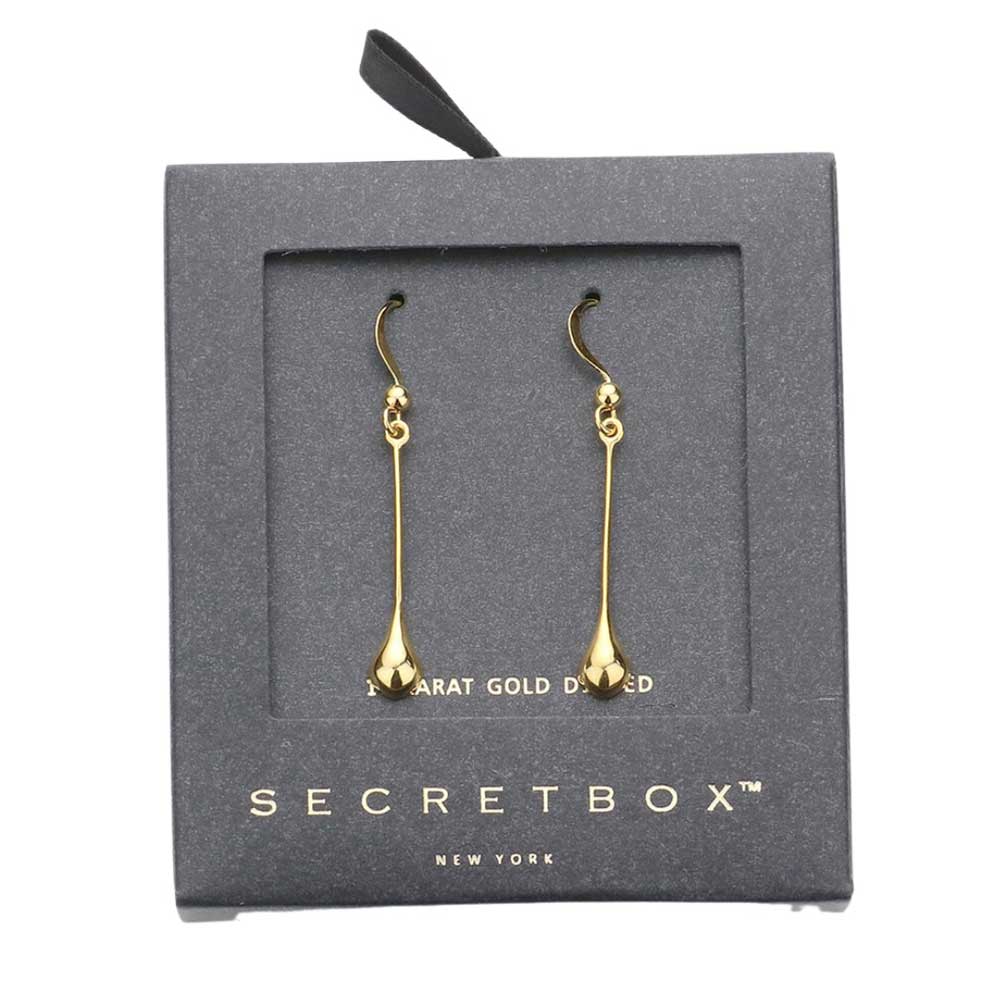 Gold Secret Box 14K Gold Dipped Metal Teardrop Dangle Earrings, are beautiful jewelry that fits your lifestyle, adding a pop of pretty color. Enhance your attire with these vibrant artisanal earrings to show off your fun trendsetting style. This is the perfect gift for your Wife, Mom, or any family member.