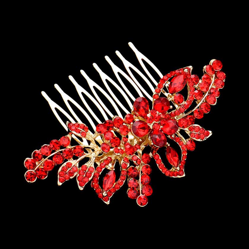 Siam Multi Stone Flower Leaf Hair Comb, this beautiful hair comb features an intricate floral leaf design accented with several colorful stones. The beautifully crafted design hair comb adds a gorgeous glow to any special outfit. These are Perfect Birthday Gifts, Anniversary Gifts, and also ideal for any special occasion.
