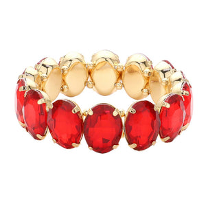 Siam Oval Stone Stretch Evening Bracelet, get ready with this oval stone bracelet to receive the best compliments on any special occasion. This classy evening bracelet is perfect for parties, Weddings, and Evenings. Awesome gift for birthdays, anniversaries, Valentine’s Day, or any special occasion.