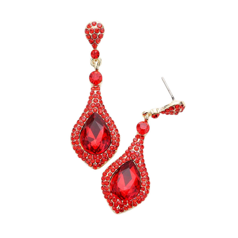 Red dangle earrings hot sale for prom