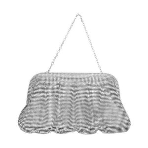 Silver Bling Pleated Evening Clutch Tote Crossbody Bag, features a stylish design and superior quality. Its pleated exterior provides a unique look while its glistening gives it an elegant touch. Perfect gift ideas for a Birthday, Holiday, Christmas, Anniversary, Valentine's Day, or any special occasion.