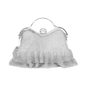 Silver Bling Pleated Evening Tote Crossbody Bag is a perfect accessory for special occasions. Its stylish pleated design coupled with its clasp closure provides secure storage for small items while making a fashion statement, Its sturdy construction and adjustable straps make it a stylish and practical choice for any event.