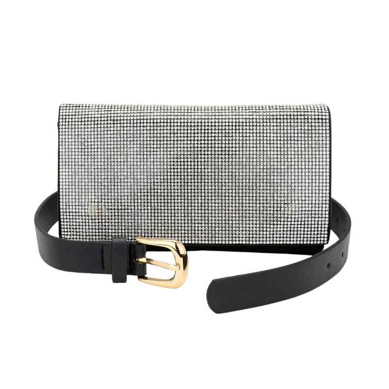 Black Bling Sling Bag Fanny Pack Belt Bag, is the perfect fashion accessory for trendsetters. This stylish bag features an adjustable waist belt and a built-in pocket so you can easily store all of your essentials. Gift someone or yourself this Belt Bag, they will take your look up a notch.