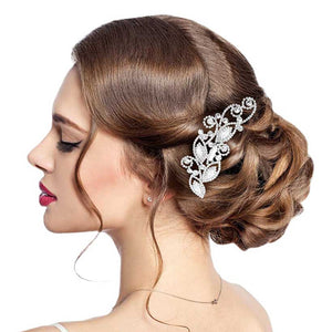 Silver CZ Marquise Stone Accented Hair Comb, elevate any ensemble with this glamorous hair comb, featuring a CZ marquise stone centerpiece and delicate mesh accents. The beautifully crafted design hair comb adds a gorgeous glow to any outfit. These are Perfect Anniversary Gifts, and also ideal for any special occasion.