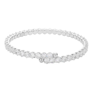 Silver CZ Round Cluster Evening Bracelet, is a stunning accessory that complements any ensemble to complete your special outfit. The quality craftsmanship of the bracelet ensures the stones remain securely in place for long-lasting, sparkling beauty. A perfect gift item for special occasions.