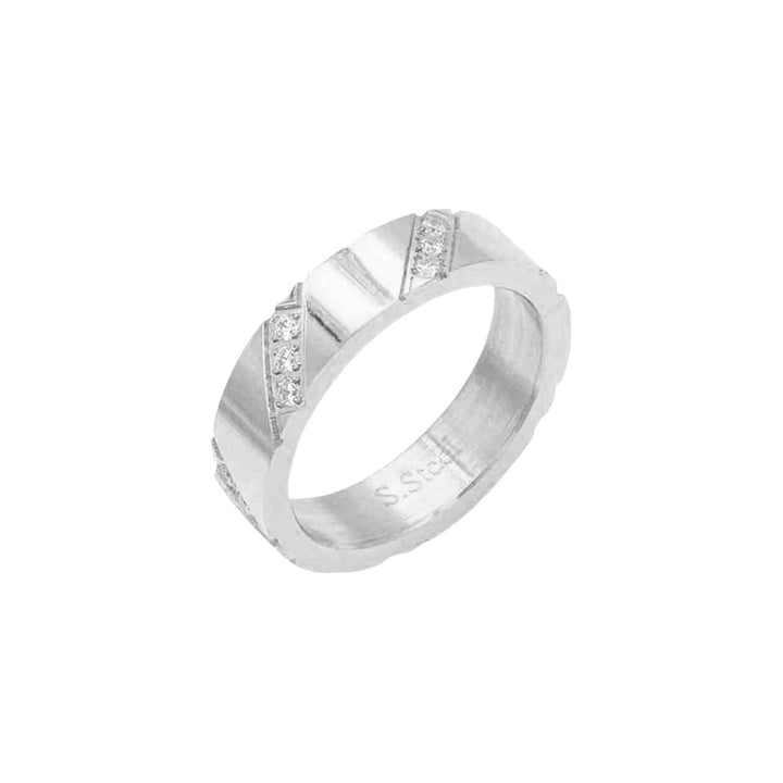 Silver-CZ Round Stone Embellished Stainless Steel Ring is a must-have for any jewelry collection. The sleek design and high-quality materials make it perfect for everyday wear, while adding a touch of elegance to any outfit. Upgrade your style with this timeless piece.