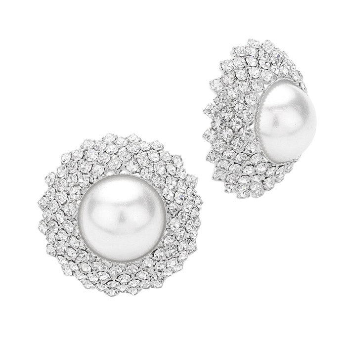 Gold-Crystal Pearl Clip On Earrings, Add a touch of elegance and style to your outfit. The delicately crafted crystals and pearls provide a timeless look that is suitable for any occasion. These clip on earrings offer convenience and comfort for those without pierced ears, while still making a statement.