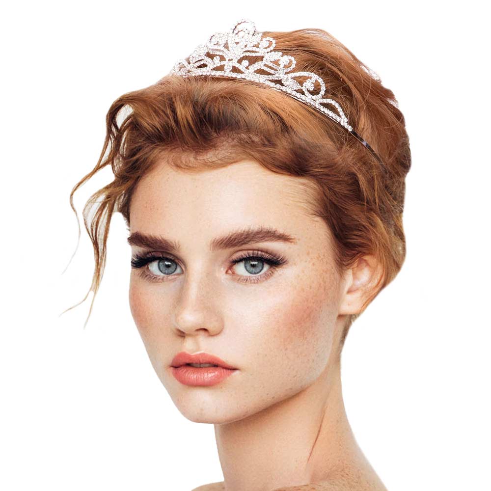 Silver Elegant Wedding Bubble Stone Princess Tiara, this awesome Bubble Stone Princess Tiara will make you the ultimate royal beauty and make you absolutely stand out to receive the best compliments on special occasions. It's easy to put on & off and durable. 