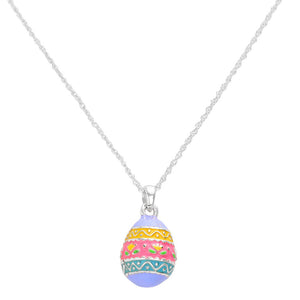Silver Enamel Easter Egg Pendant Necklace is a charming addition to your jewelry collection. The handcrafted enamel egg pendant adds a touch of whimsy while the delicate chain provides a dainty elegance. Perfect for Easter celebrations or as a unique everyday accessory. A lovely Easter gift choice for someone you love.