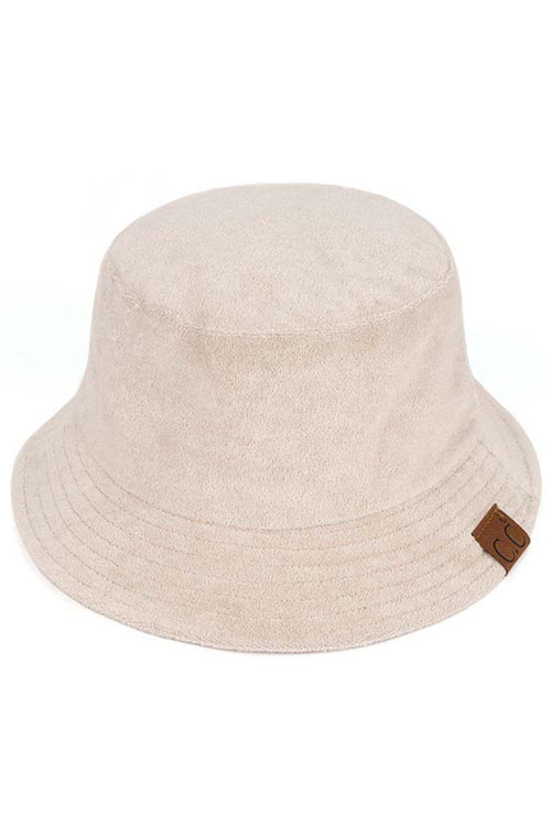 C.C Women's Terry Cloth Bucket Hat - Silver-Light Gray