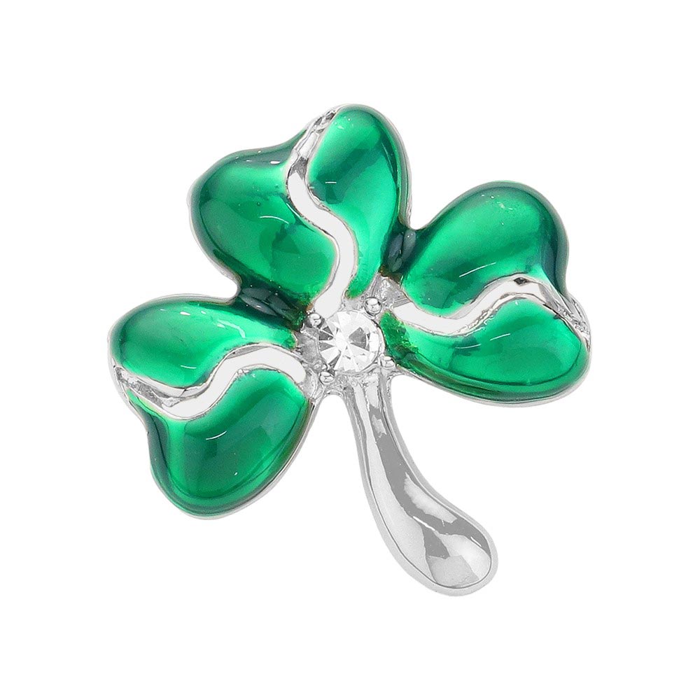 Silver Lacquered Clover Pin Brooch, Add a touch of elegance to your outfit with our special Pin Brooch. Made from high-quality materials and coated with lacquer, this pin is both durable and stylish. Its unique clover design is perfect for adding a pop of sophistication to any look.