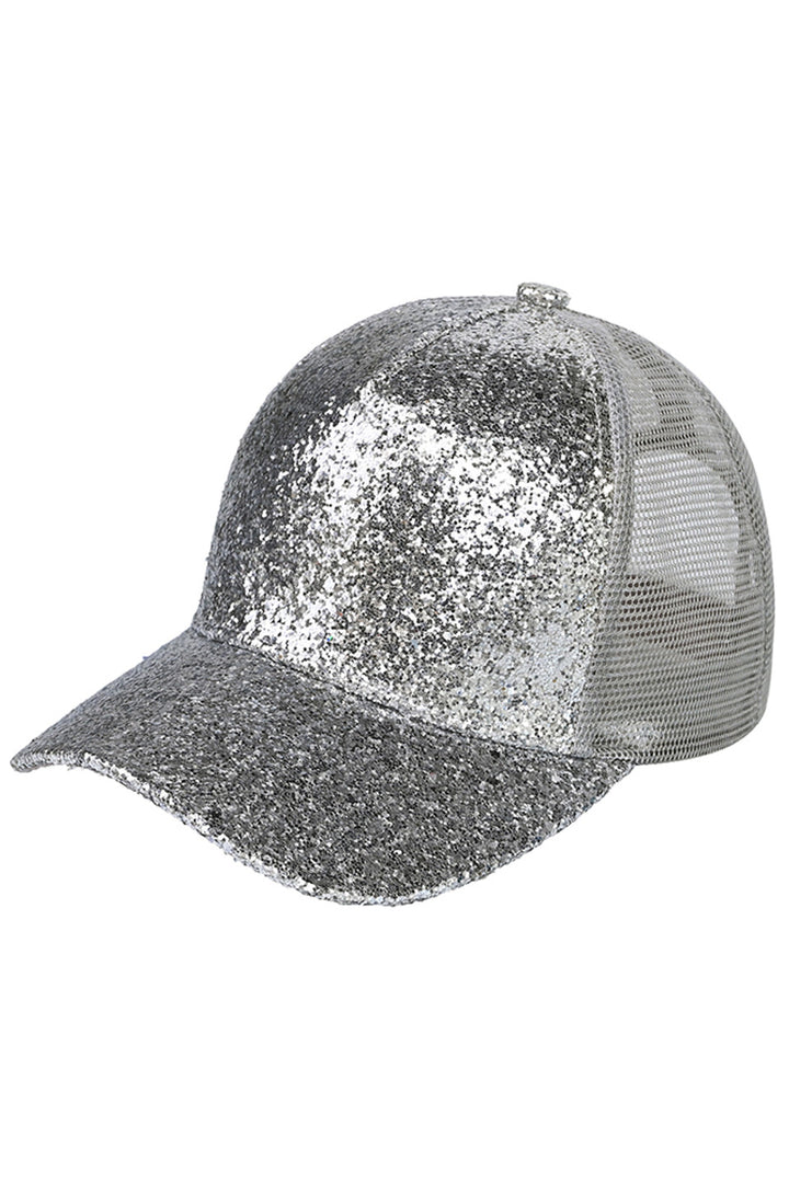 Sliver The C.C Glitter Trucker Cap is a stylish and functional accessory for any outdoor enthusiast. With its glitter design and breathable mesh panels, it offers both fashion and comfort. Made from high-quality materials, it is durable and perfect for everyday wear. Show off your sparkle and protect yourself from the sun with this must-have cap