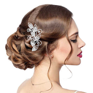 Silver Marquise Stone Accented Hair Comb, elevate any ensemble with this glamorous hair comb, featuring a marquise stone centerpiece and delicate mesh accents. The beautifully crafted design hair comb adds a gorgeous glow to any special outfit. These are Perfect Anniversary Gifts, and also ideal for any special occasion.