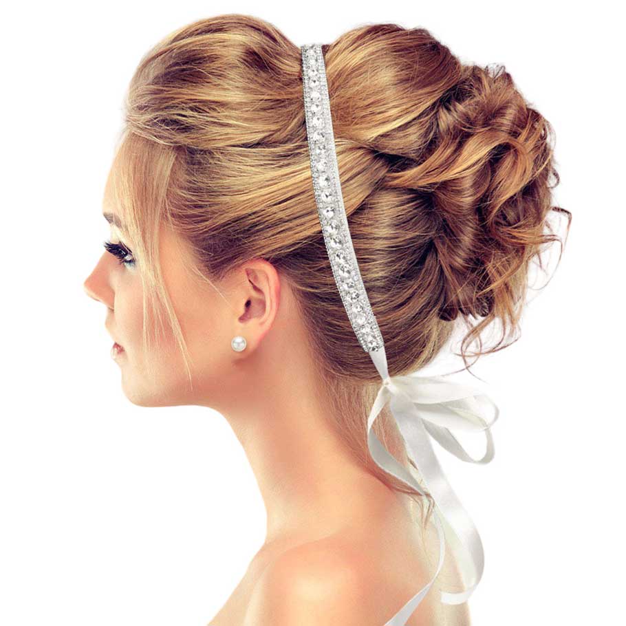 Silver Oval Stone Centered Sash Ribbon Bridal Wedding Belt Headband, is the perfect accessory for your special day. Add some effortless grace to your special day with this elegant choice. This is a must-have accessory for your very own special day. Perfect for brides, bridal parties, and any other formal occasion.