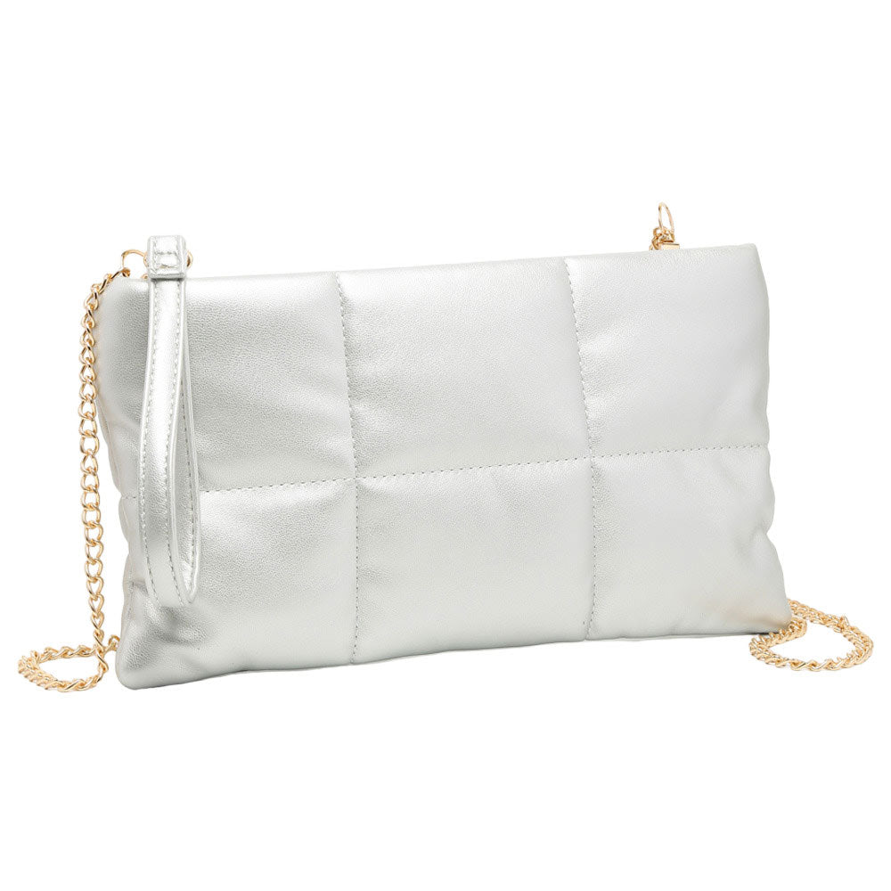 Silver Quilted Solid Faux Leather Crossbody Bag, Crafted with high-quality faux leather, this bag is both stylish and highly resistant to wear and tear. Its adjustable strap and sleek quilted pattern make it comfortable and fashionable. Wear it for any occasion. Nice gift item to family members and friends on any occasion.