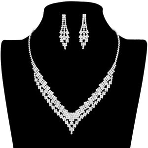 Silver Round Stone Pointed Rhinestone Jewelry Set, will be a gorgeous addition to any outfit. The shimmering rhinestones ensure that this is suited for both special and casual occasions. Enjoy the perfect sophistication and glamour with this. Awesome gift for birthdays, anniversaries, Valentine’s Day, or any special occasion.