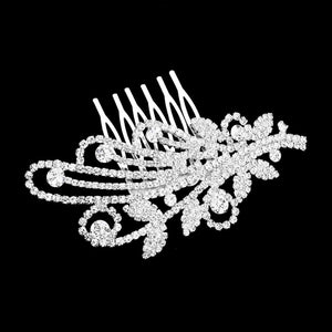 Silver Round Stone Accented Hair Comb, amps up your hairstyle with a glamorous look on special occasions with this Accented Hair Comb! Add spectacular sparkle to your hair that brightens your moments with joy. Perfect for adding just the right amount of shimmer & shine. It will add a touch of class to special events.
