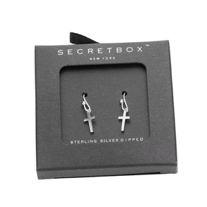 Silver Secret Box Sterling Silver Dipped Metal Cross Dangle Earrings, are beautiful jewelry that fits your lifestyle, adding a pop of pretty color. Enhance your attire with these vibrant artisanal earrings to show off your fun trendsetting style. Great gift idea for your Wife, Mom, or any family member.