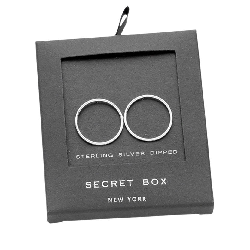 Silver Secret Box Sterling Silver Dipped Open Circle Stud Earrings, are crafted jewelry that fits your lifestyle, adding a pop of pretty color. The beautifully crafted design adds a gorgeous glow to any outfit. Great gift idea for your Wife, Mom, your Loving one, or any family member.