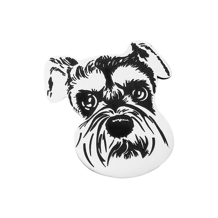 Silver Stainless Steel Schnauzer Dog Face Pin Brooch is expertly crafted with high-quality stainless steel material, ensuring durability and longevity. Its sleek design features the charming face of a schnauzer dog, making it a perfect accessory for dog lovers and a great addition to any outfit.