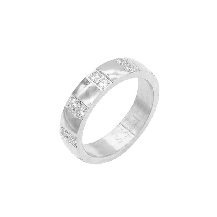 Silver-Stone Embellished Stainless Steel Band Ring, adds a touch of elegant shine to any outfit. Made with high-quality stainless steel, it is durable and resistant to tarnishing. The stone embellishments add a pop of color and sparkle, making it the perfect accessory for any occasion. 