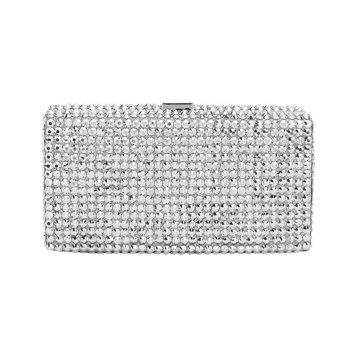 Silver Studded Bling Rectangle Evening Clutch Crossbody Bag, is beautifully designed and fit for all special occasions & places. Show your trendy side with this rectangle evening crossbody bag. Perfect gift ideas for a Birthday, Holiday, Christmas, Anniversary, Valentine's Day, and all special occasions.