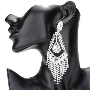 Silver Teardrop Crystal Rhinestone Chandelier Evening Earrings, are an elegant accessory for any special occasion. With its unique design, these earrings feature a beautiful combination of crystals and rhinestones. Awesome gift for birthdays, anniversaries, Valentine’s Day, or any special occasion. 