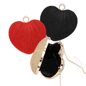 Sparkle Fabric Heart Fold Clutch Evening Bag Crossbody Bag is the perfect accessory for any evening event. Its compact and versatile design allows for both handheld and crossbody wear. The sparkling fabric adds a touch of glamour to any outfit, making it a must-have for any fashion-forward individual.