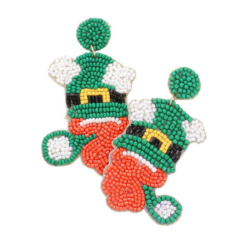 St. Patrick's Day Felt Back Leprechaun Hat Dangle Earrings, Add some Irish charm to your outfit with our Leprechaun Hat Earrings. Made of high-quality materials, these earrings feature a festive leprechaun hat design that will make you stand out in any crowd. Perfect for celebrating the luck of St. Patrick's Day!