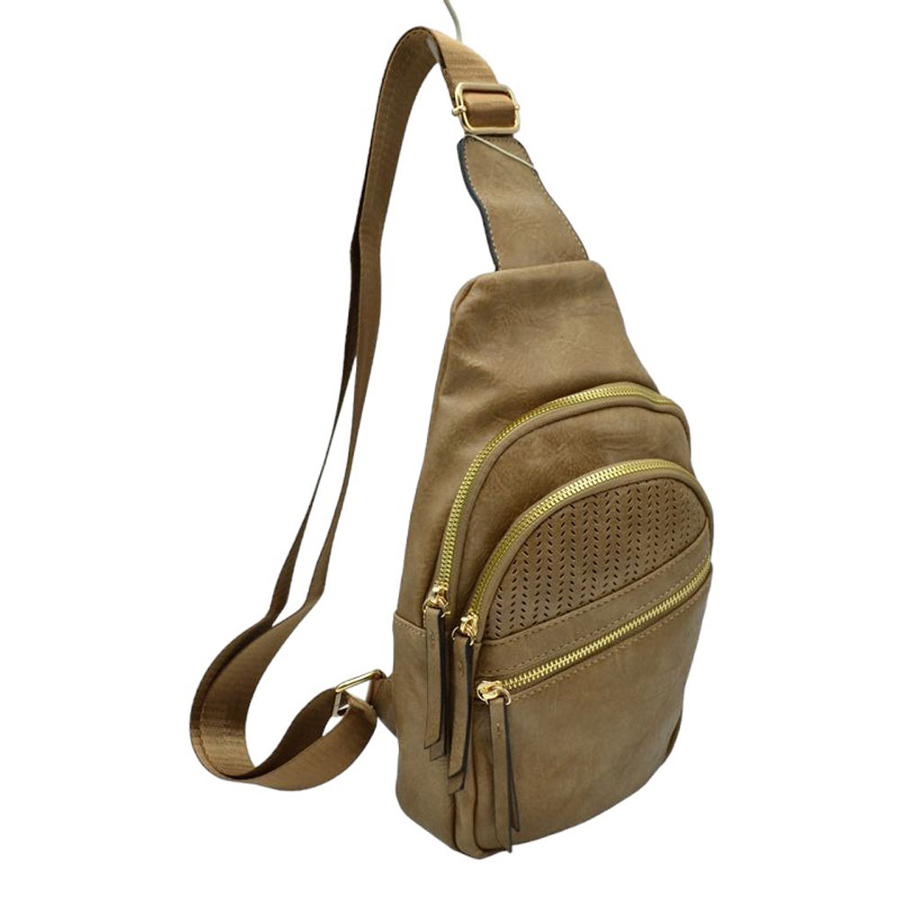 Stone Faux Leather Multi Pocket Backpack Sling Bag, is an ideal choice for everyday use. Crafted from durable faux leather, it features multiple pockets for storing your belongings and keeping them organized. Its adjustable strap allows nice fit for maximum comfort. Stay organized and stylish with this backpack sling bag.