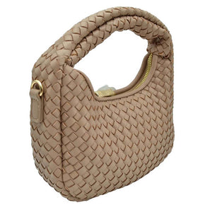 Stone Faux Leather Woven Patterned Top Handle Tote Shoulder Bag, is a comfortable way to carry all your daily necessities. Featuring top handles, it's perfect for carrying over the shoulder, and its design ensures that it stands out from other handbags.  This tote bag is a practical and fashionable choice for the summer.