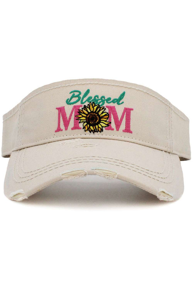 Stone Celebrate motherhood in effortless style with the Blessed Mom vintage visor cap, featuring a softly distressed finish and heartfelt embroidered design. Lightweight and adjustable for all-day comfort, this casual visor is perfect for sunny outings, errands, or relaxed weekend wear.