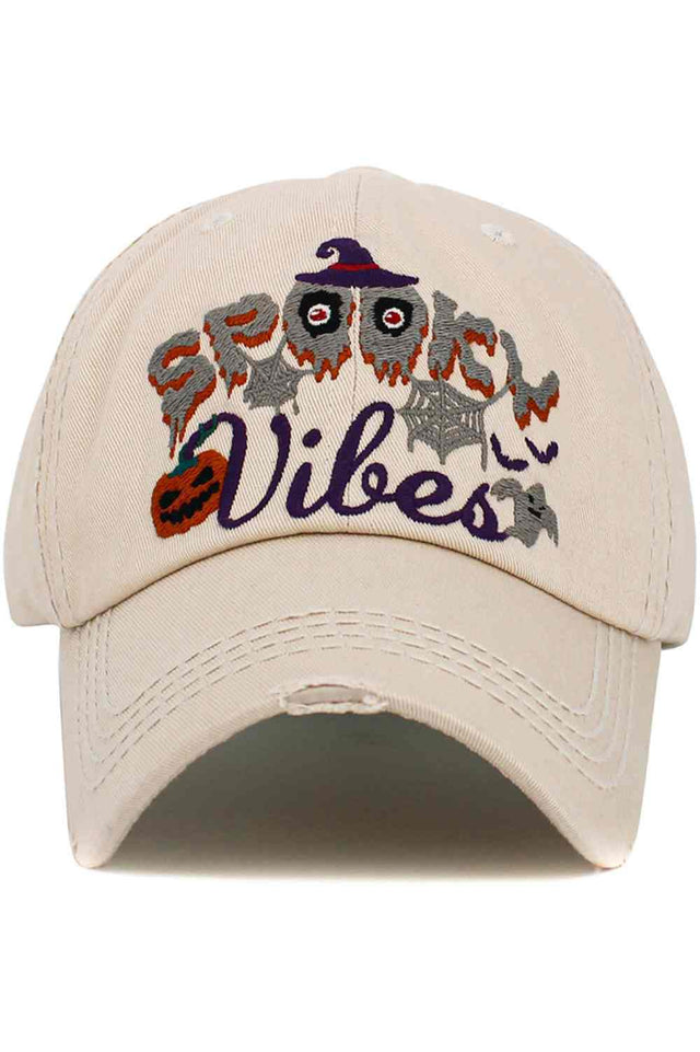 Stone The SPOOKY washed vintage baseball cap features a fun, bold design with a distressed, lived-in finish for effortless everyday style. Comfortable and adjustable, it’s perfect for adding a playful, spooky vibe to casual outfits all year round.