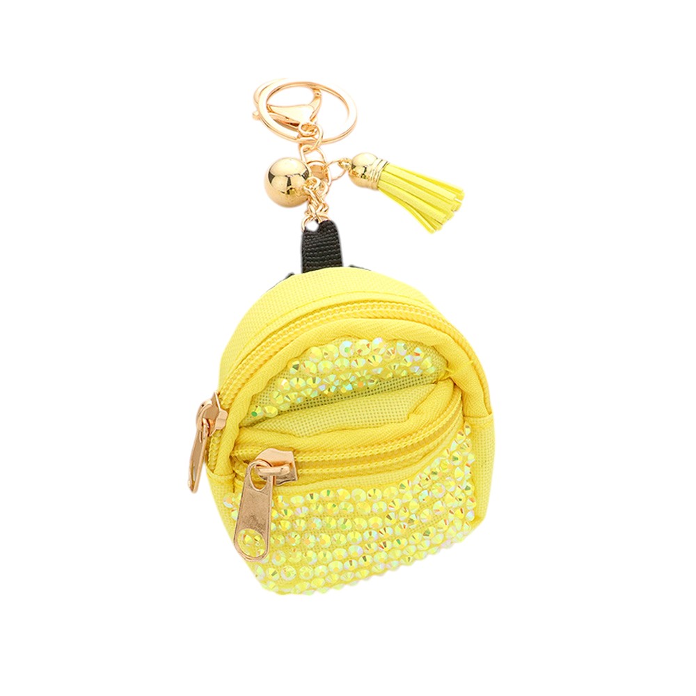 gold studded mini backpack Bling Studded Backpack Keychains | Bling Products | Rhinestone Keychains