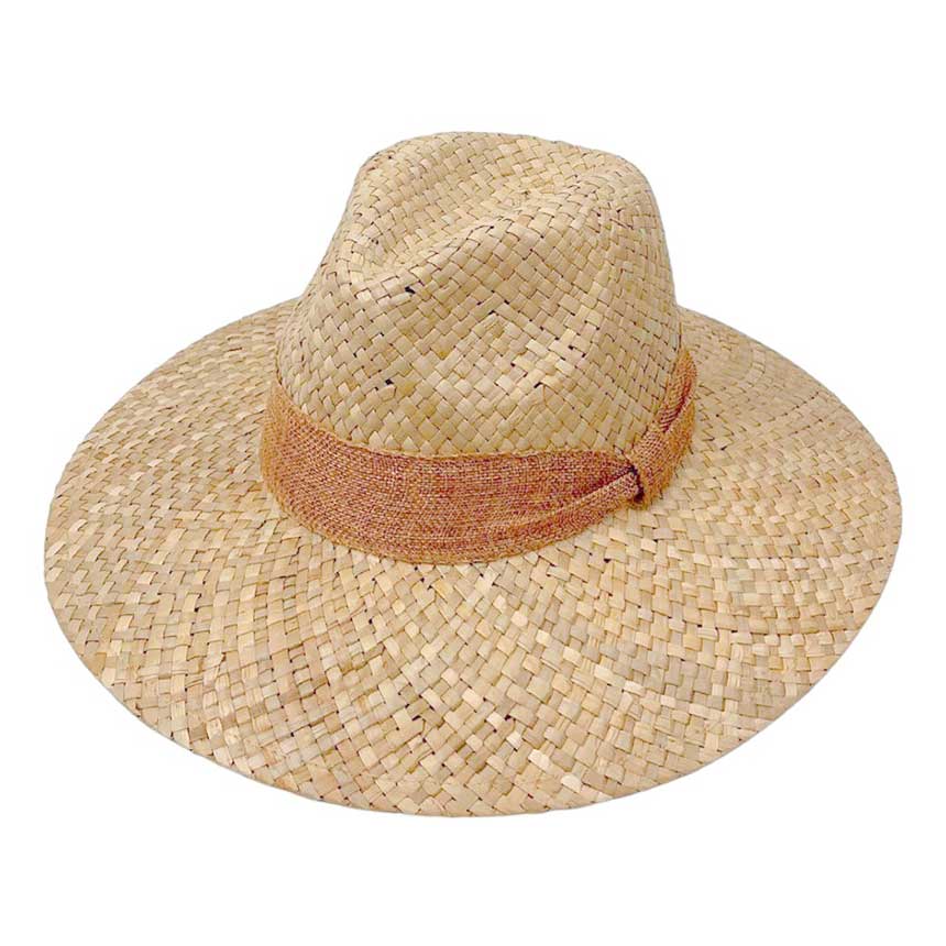 Tan Knot Trim Woven Straw Fedora Hat, Crafted from high-quality woven straw, this hat is the perfect accessory for any sunny day. With its stylish knot trim and lightweight design, it provides both fashion and functionality. Protect yourself from the sun while looking effortlessly chic.