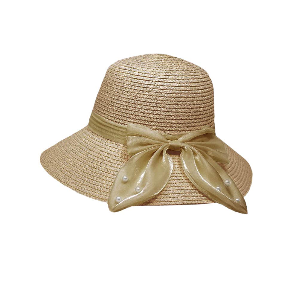 Tan Pearl Pointed Bow Band Straw Sun Hat is the perfect accessory for sunny days! With its elegant pearl detailing and delicate bow band, it adds a touch of sophistication to any outfit. The sturdy straw material provides protection from the sun while the pointed design adds a chic and stylish touch.