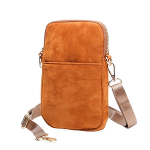 Tan Solid Faux Suede Crossbody Bag, is a unique but beautiful addition to your handbag collection. Go everywhere carrying your handy items without any hassle. Perfect gift for a Birthday, everyday bag, Anniversary, Graduation, Holiday, Christmas, New Year, Anniversary, Valentine's Day, etc.