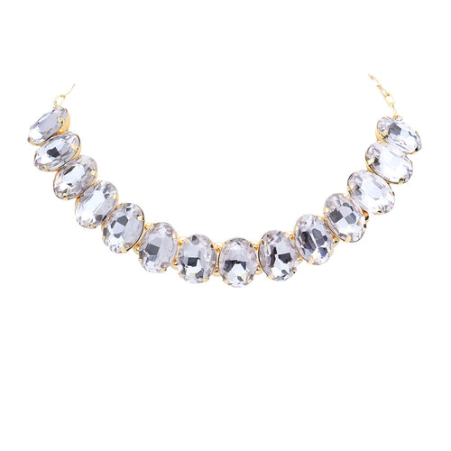 Oval Stone Evening Necklace - Tanzanite